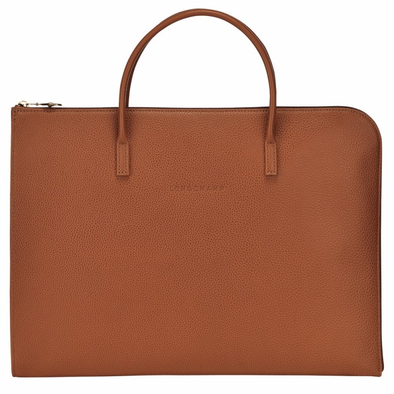Brown Longchamp Le Foulonne S Men's Briefcase Bags